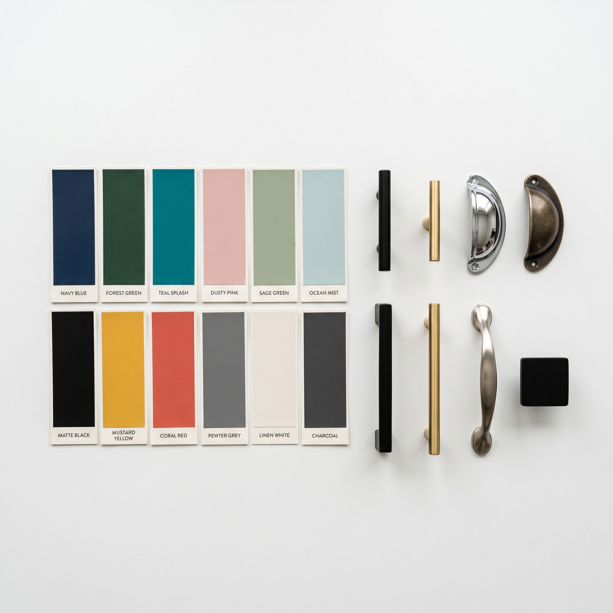 Furniture colour and handle samples